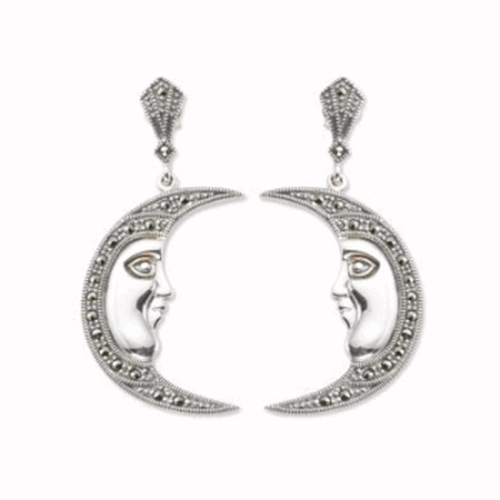 گوشواره نقره مارکازیت ماه نقره نوین​