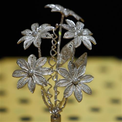 گل سه پایه نقره کوچک نقره نوین